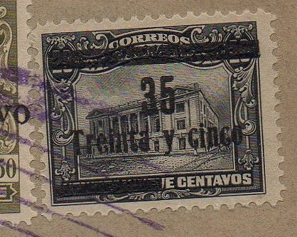 sellos timbres-poste Briefmarken stamps El Salvador 1919 surcharge Colour Trial 35c/29c on Tram Trolley Tranvia National Theatre teatro nacional 